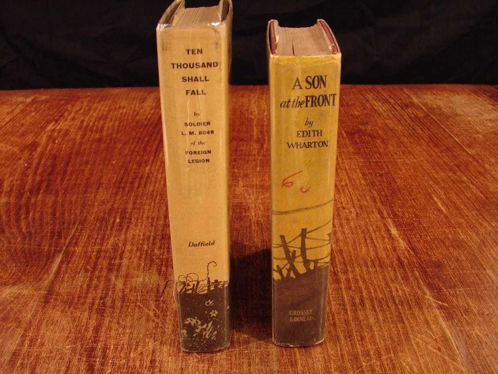 Lot of two acclaimed World War novels.: Lot of two World War novels. Ten Thousand Shall Fall by Soldier L.M. 8046. First edition. Duffield & Company 1927. A memoir written by David Wooster King, a American who enlisted in the French