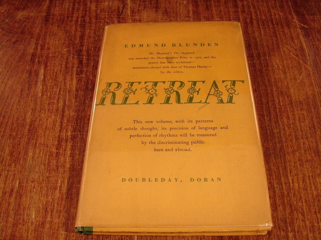 Retreat by Edmund Blunden. First American edition - 2