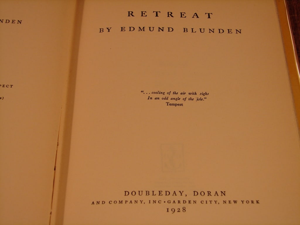 Retreat by Edmund Blunden. First American edition - 4