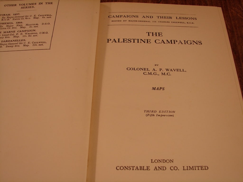 The Palestine Campaigns by Col. A.P. Wavell. - 3