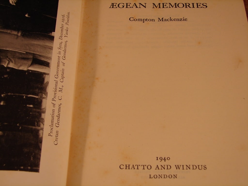 Aegean Memories by Compton Mackenzie. 1st edition - 4