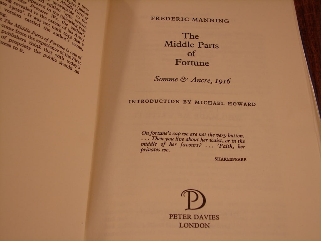 cThe Middle Parts of Fortune by Fredric Manning. - 3