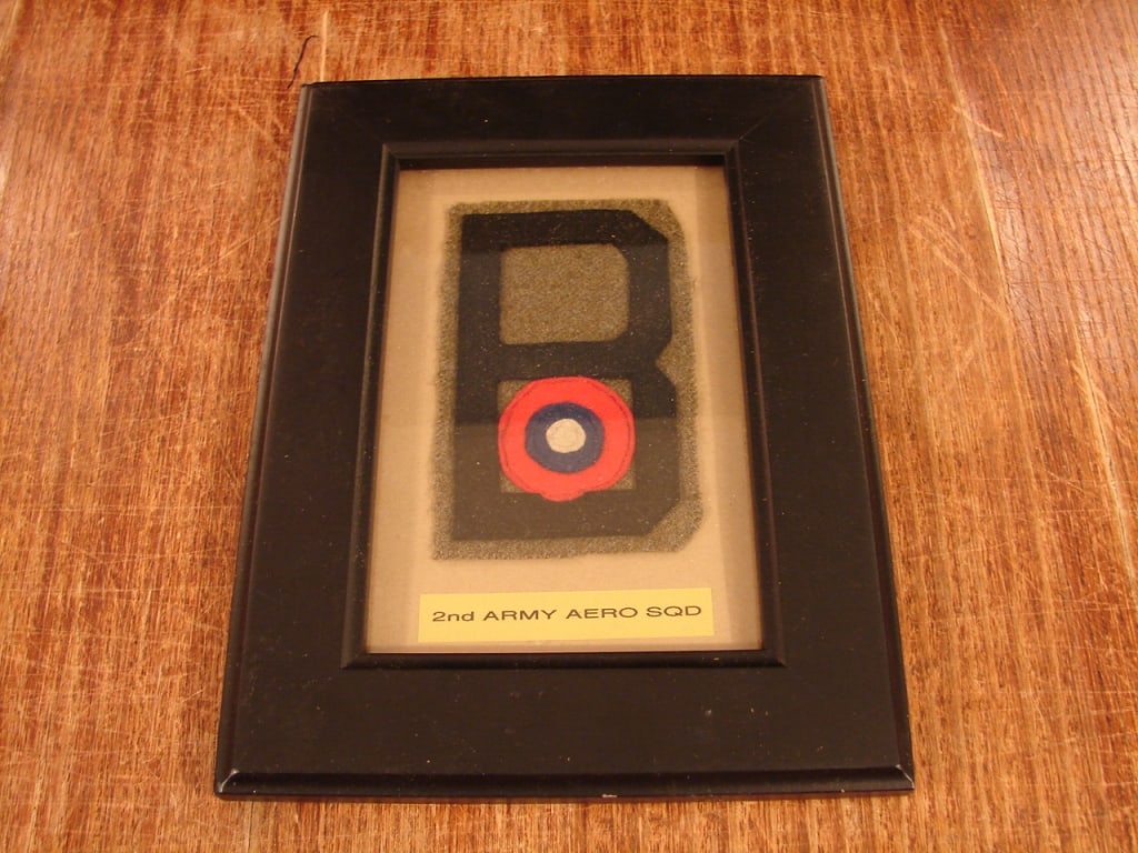 Framed uniform insignia. 2nd Army AERO Squad (1 of 4)