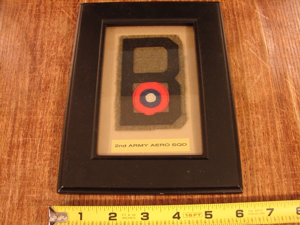 Framed uniform insignia. 2nd Army AERO Squad - 2