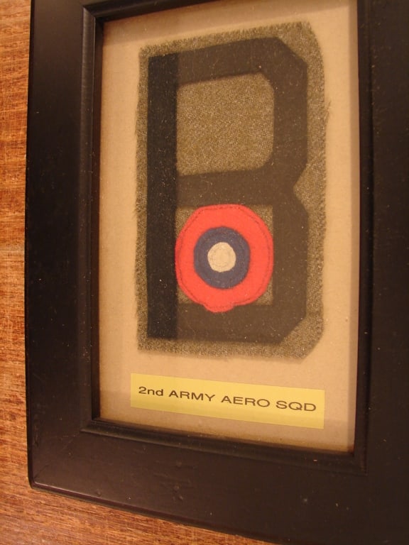 Framed uniform insignia. 2nd Army AERO Squad - 3