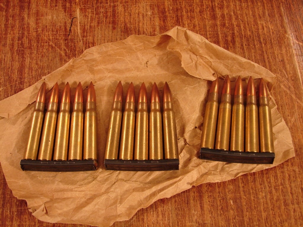 Lot of 3 M1 Garand stripper clips: Lot of 3 M1 Garand stripper clips w/ammo
