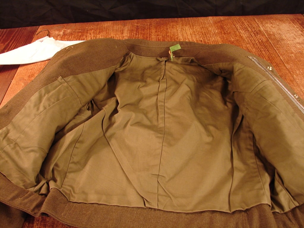 WWII Khaki officers jacket with Ike jacket - 6