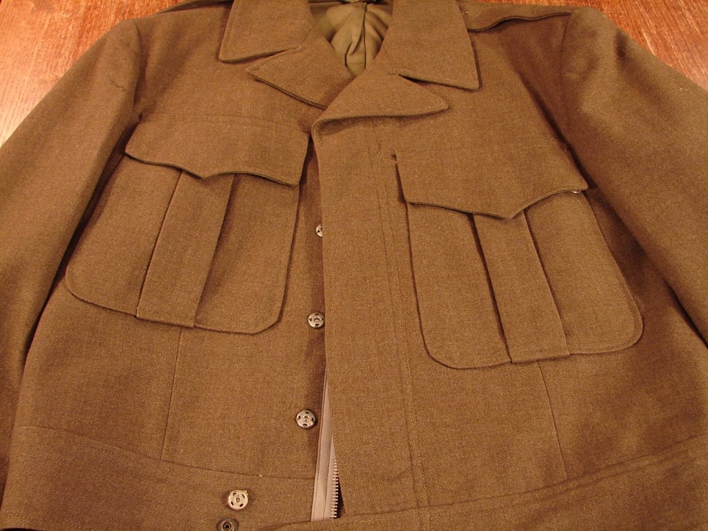 WWII Khaki officers jacket with Ike jacket - 7