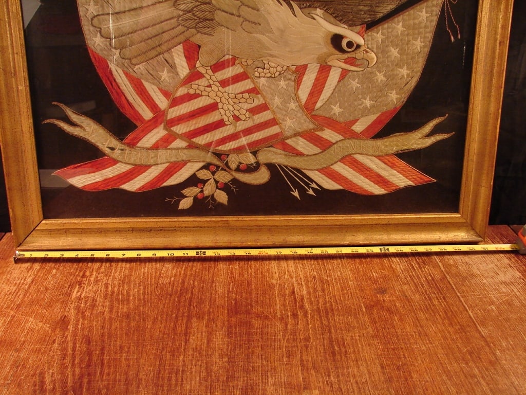 Framed Japanese made Great White Fleet embroidery - 2