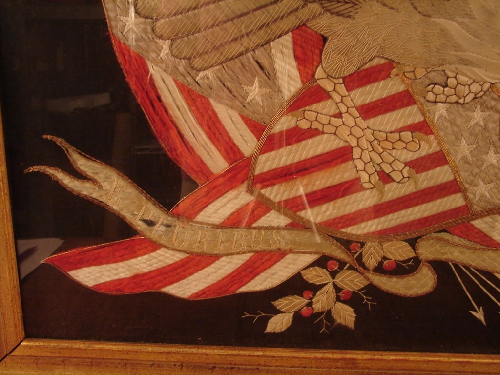 Framed Japanese made Great White Fleet embroidery - 4