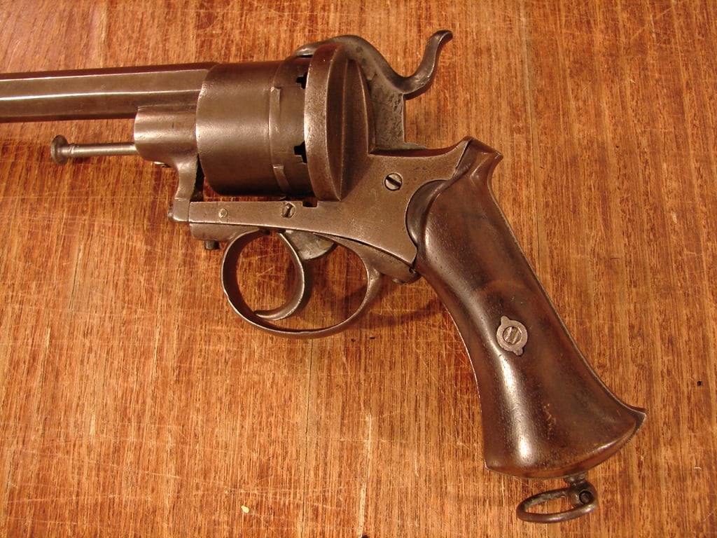 Civil War Period Belgian Pin Fire Revolver - 5