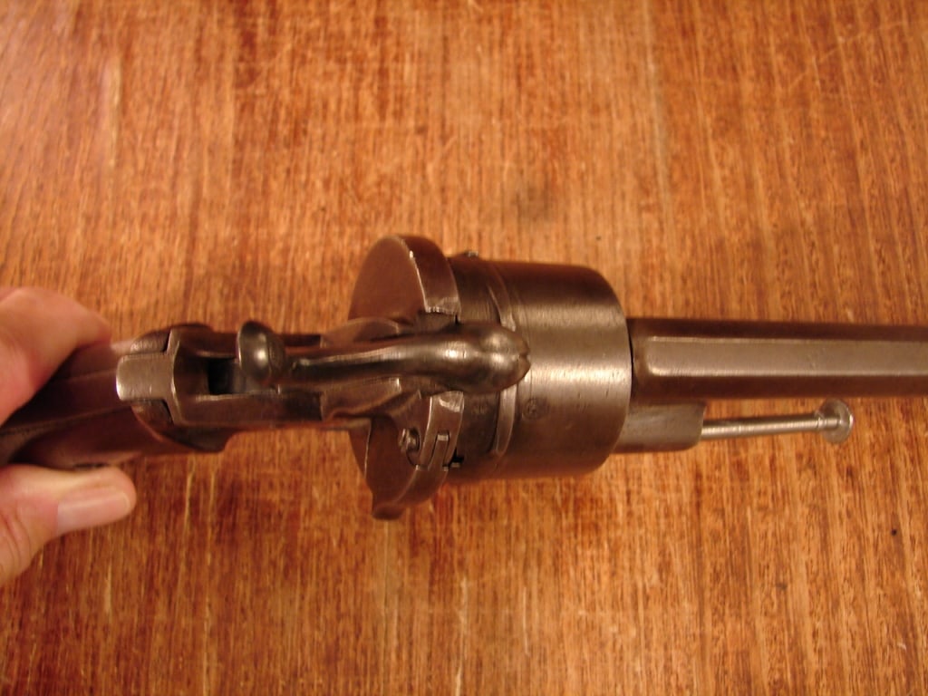 Civil War Period Belgian Pin Fire Revolver - 7