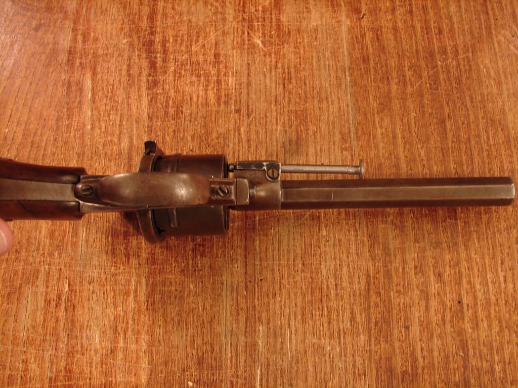 Civil War Period Belgian Pin Fire Revolver - 9