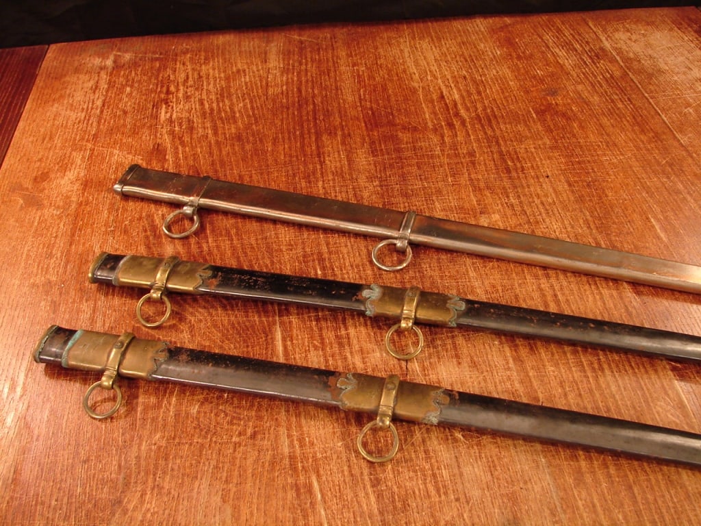 Lot of Three Civil War Style Sword Scabbards: (1 of 4)