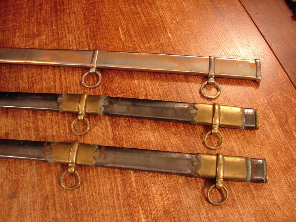Lot of Three Civil War Style Sword Scabbards: - 3