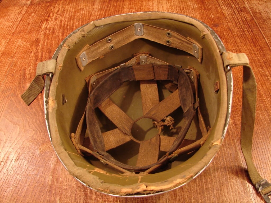 WWII US M1 Helmet with Hawley liner - 6