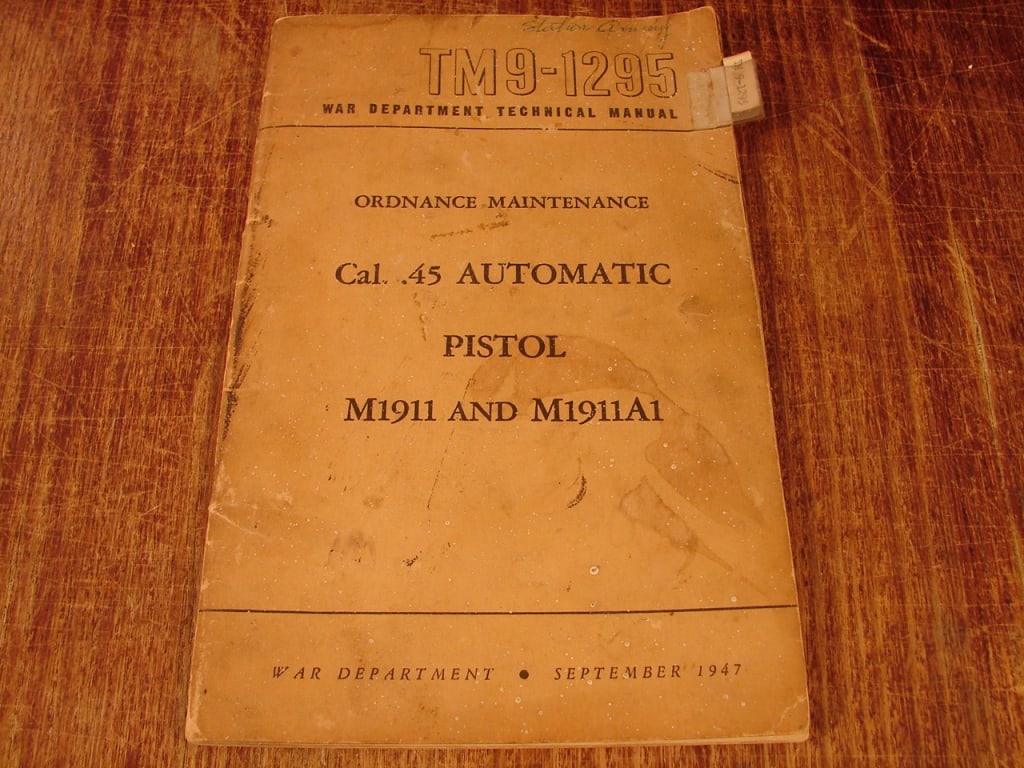 1947 War Department 1911 pistol manual (1 of 5)