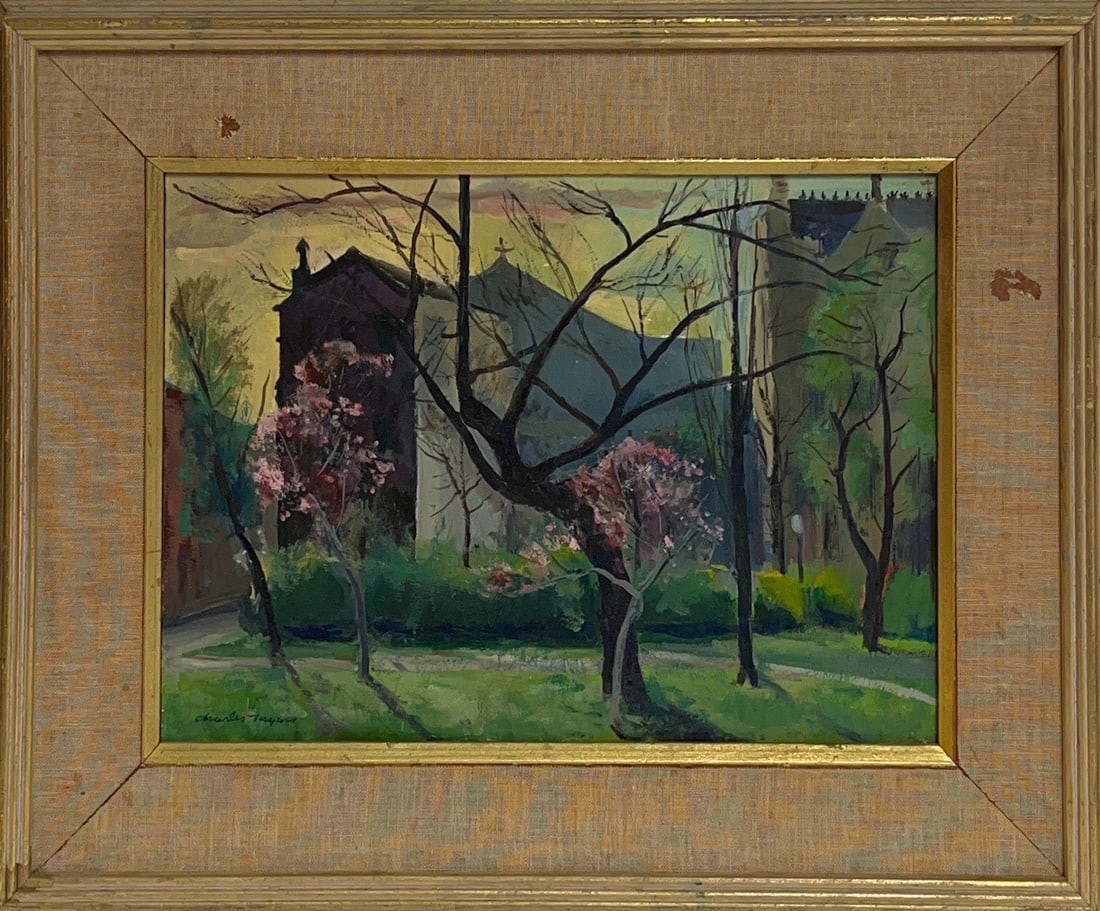 Charles Andrew Taylor, Oil on Board, American Painter (1910 - 1975): Born: 1910 - Philadelphia, Pennsylvania. Died: 1975. Known for: Genre, town-landscape. Charles Andrew Taylor (1910 - 1975) was active/lived in Pennsylvania. Charles Taylor is known for Genre, town-lan