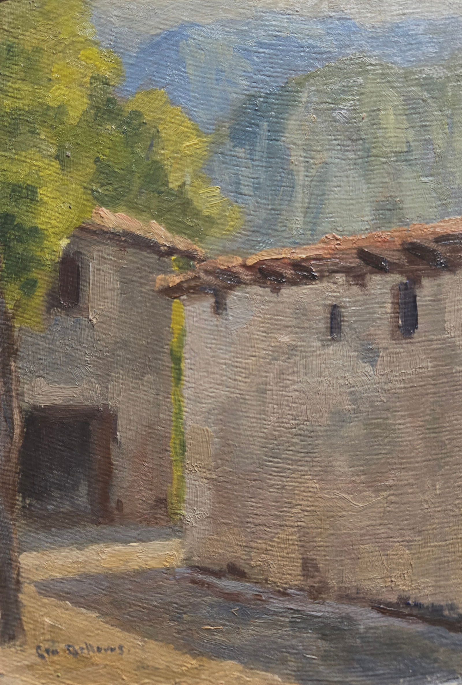 George Bellows, Oil on Board, American Painter (1882 - 1925): Born: 1882 - Columbus, Ohio. Died: 1925 - New York City. Known for: Genre, portrait, and street-landscape painting. Name variants: George Wesley Bellows. Born in Columbus, Ohio, George Bellows was a m