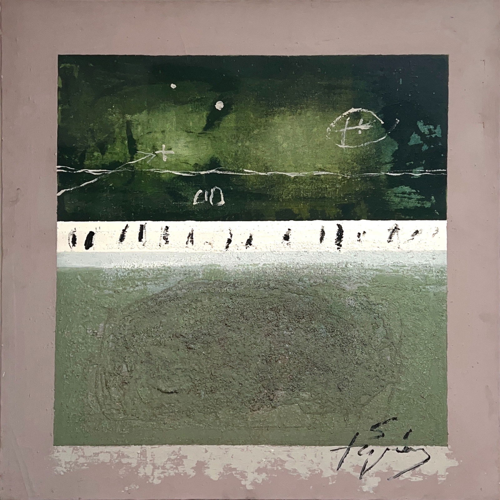 Antoni Tàpies, Oil on Canvas/Informalist Mix Media, Spanish Artist (1923 - 2012) (1 of 9)