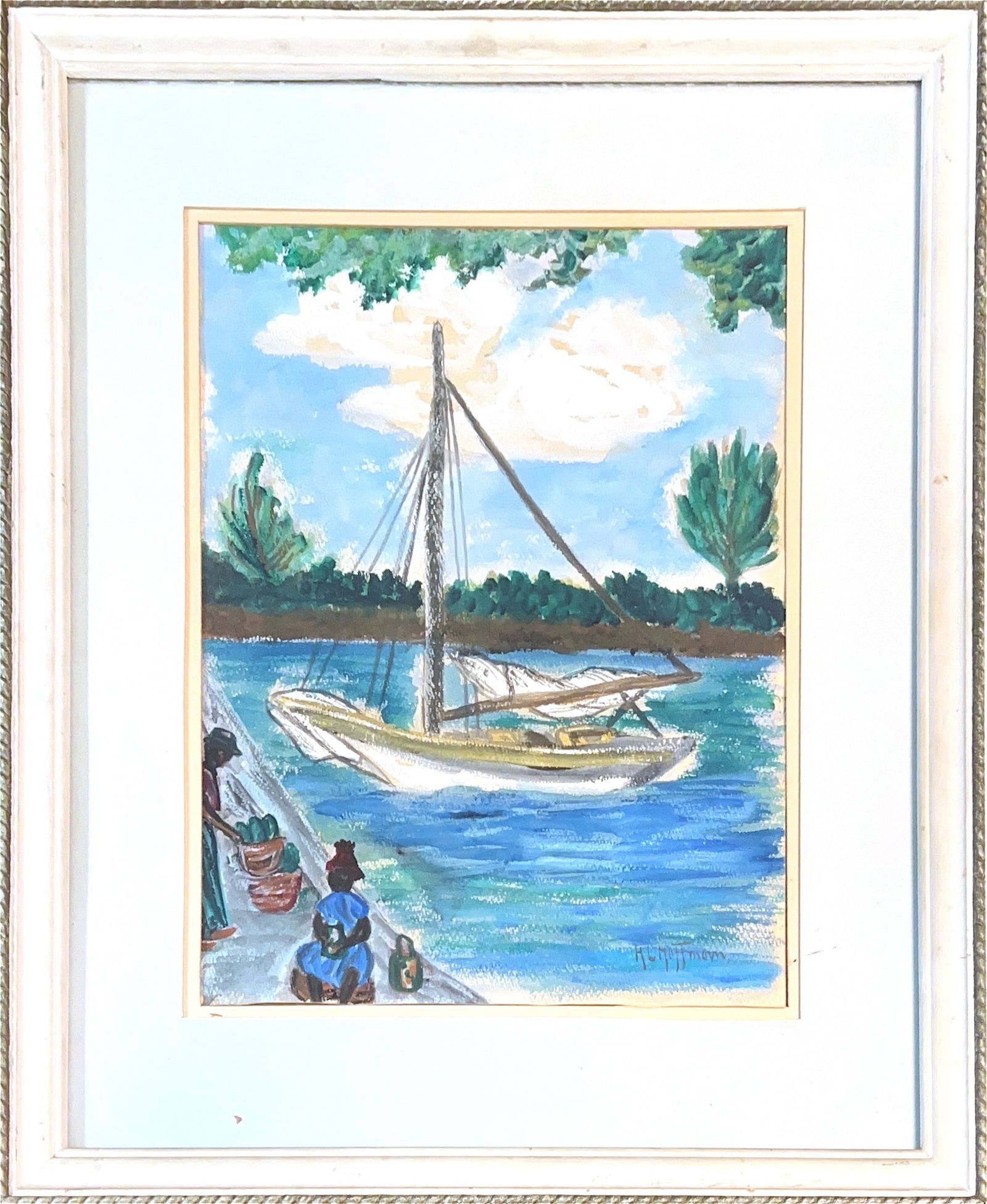 Harry Leslie Hoffman, Watercolor, American Painter (1871 - 1964): Born: 1871 - Cressona, Pennsylvania. Died: 1964 - Old Lyme, Connecticut. Known for: Landscape, still life and underwater view painting. A man with strong academic art training, Harry Hoffman was judge