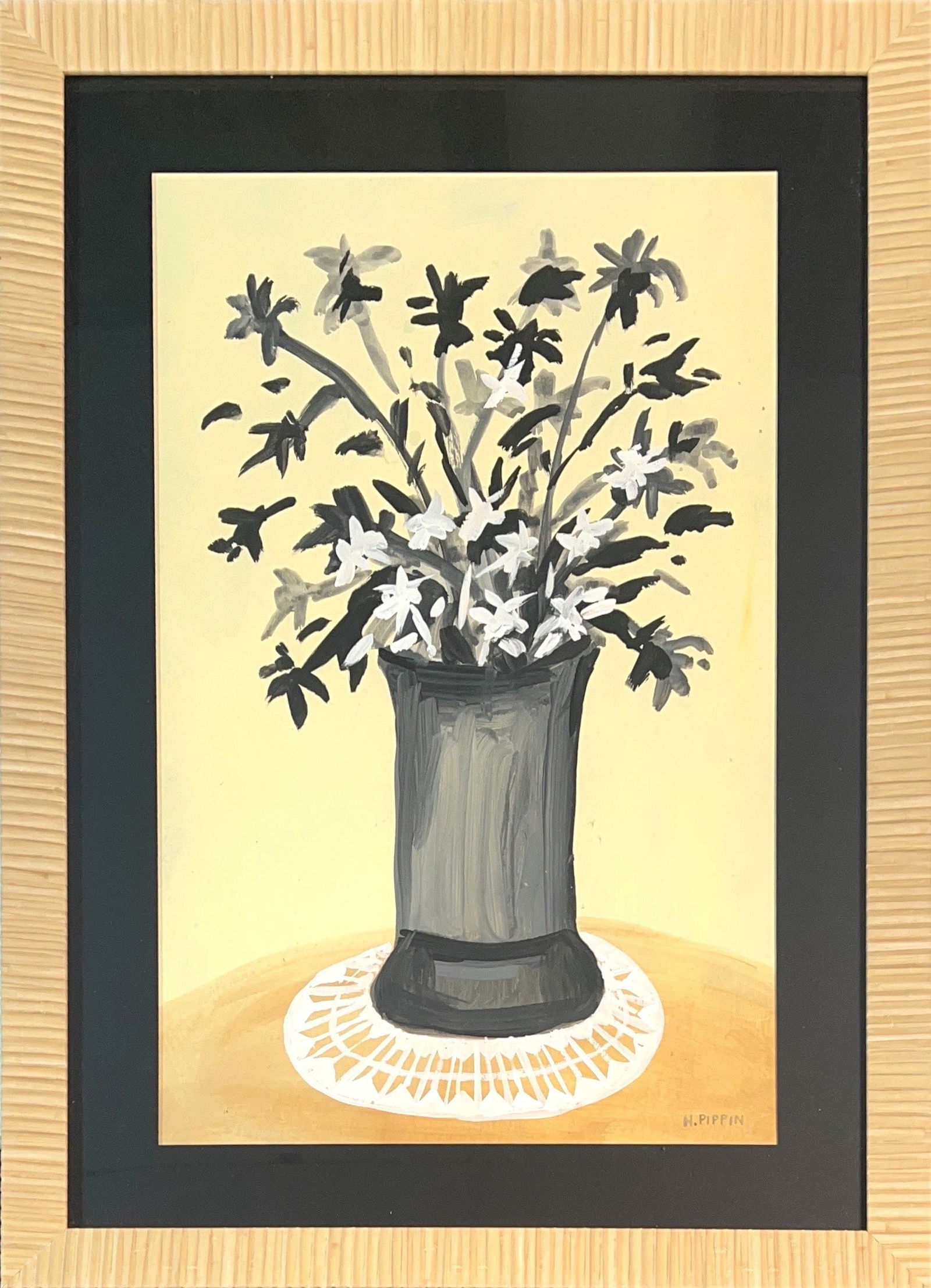 Horace Pippin, Watercolor/Gouache/Mix Media, American Painter (1888 - 1946): Born: 1888 - West Chester, Pennsylvania. Died: 1946. Known for: Naive townscape, genre and still-life painting. Horace Pippin was born in 1888 in West Chester, Pennsylvania. Pippin was one of the last