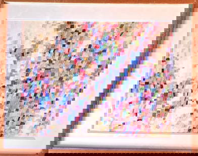 Lynne Drexler, Crayon on Paper, American Painter (1928 - 1999): Born: 1928 - Newport News, Virginia. Died: 1999 - Monhegan Island, Maine. Known for: Geometric abstract painting, collage. Born at Newport News, Virginia, Lynne Drexler was an abstract painter who did