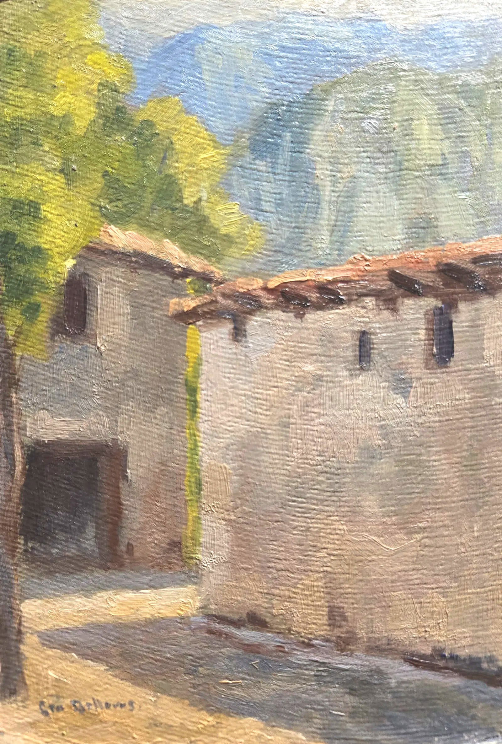 George Bellows, Oil on Board, American Painter (1882 - 1925): Born: 1882 - Columbus, Ohio. Died: 1925 - New York City. Known for: Genre, portrait, and street-landscape painting. Name variants: George Wesley Bellows. Born in Columbus, Ohio, George Bellows was a m