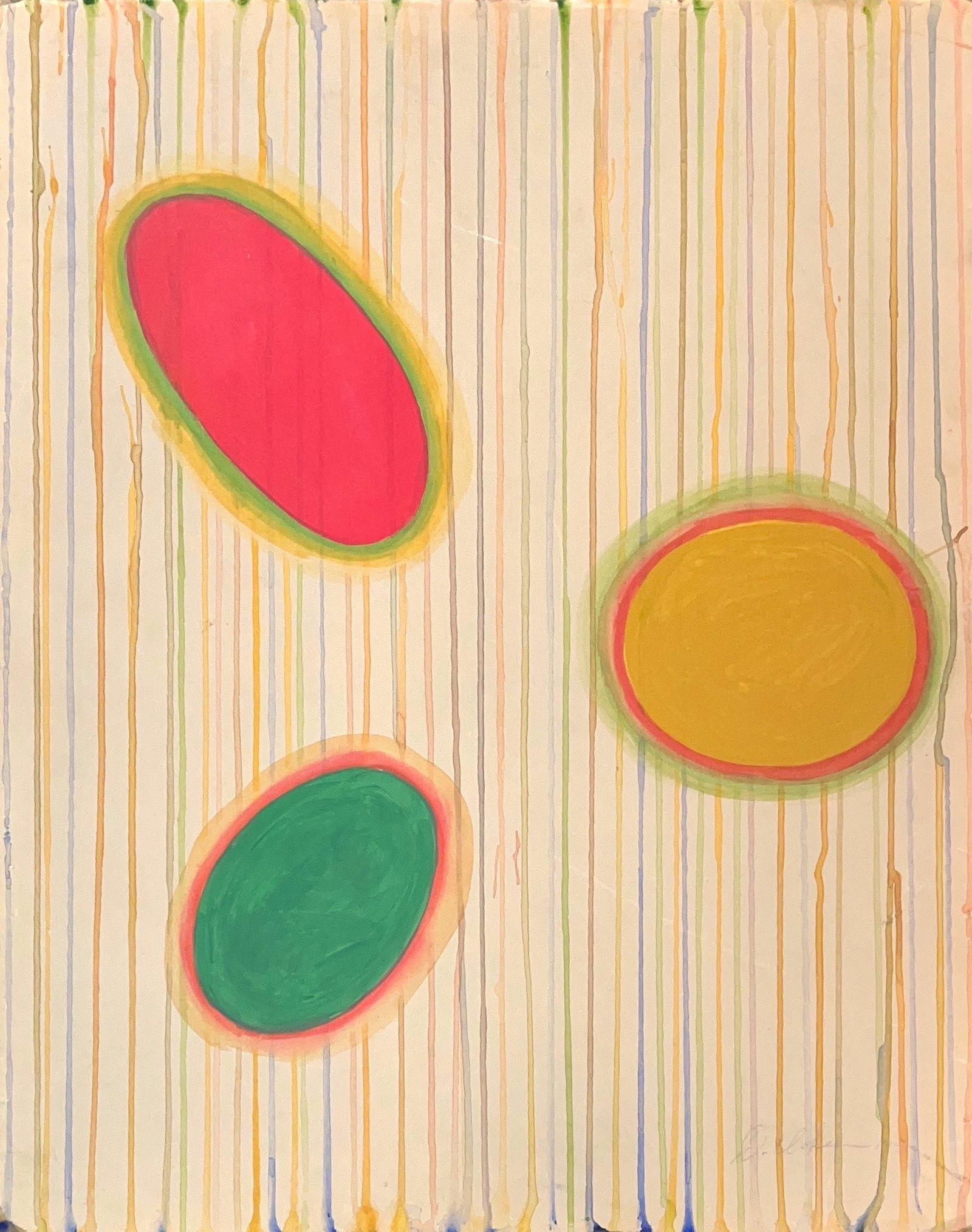 Dan Christensen, Acrylic on CardBoard, American Painter (1942 - 2007): Born: 1942 - Cozad, Nebraska. Died: 2007 - East Hampton, New York. Known for: Minimal color field imagery painting, abstraction. Name variants: Daniel James Christensen. Dan Christensen's abstract pai