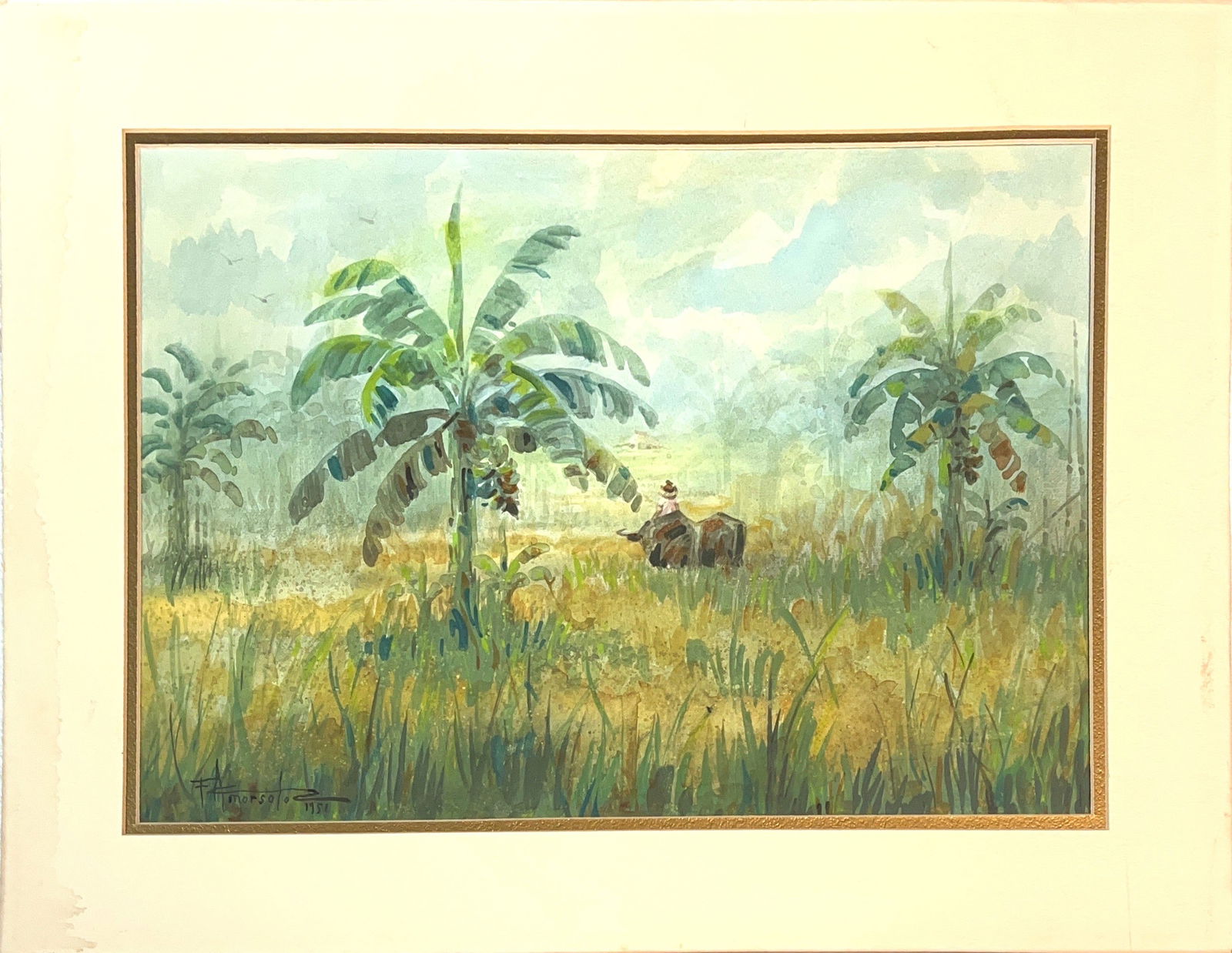 Fernando Cueto Amorsolo, Watercolor on Cardboard, Filipino Painter (1892 - 1972) (1 of 6)