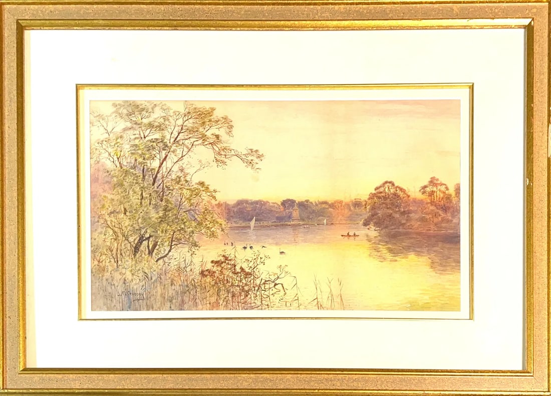 Jasper Francis Cropsey, Watercolor, American Painter (1823 - 1900): Born: 1823 - Staten Island, New York. Died: 1900 - Hastings-on-Hudson, New York. Known for: Autumnal landscape and allegorical painting, botanics. Born on Staten Island, New York, Jasper Cropsey becam