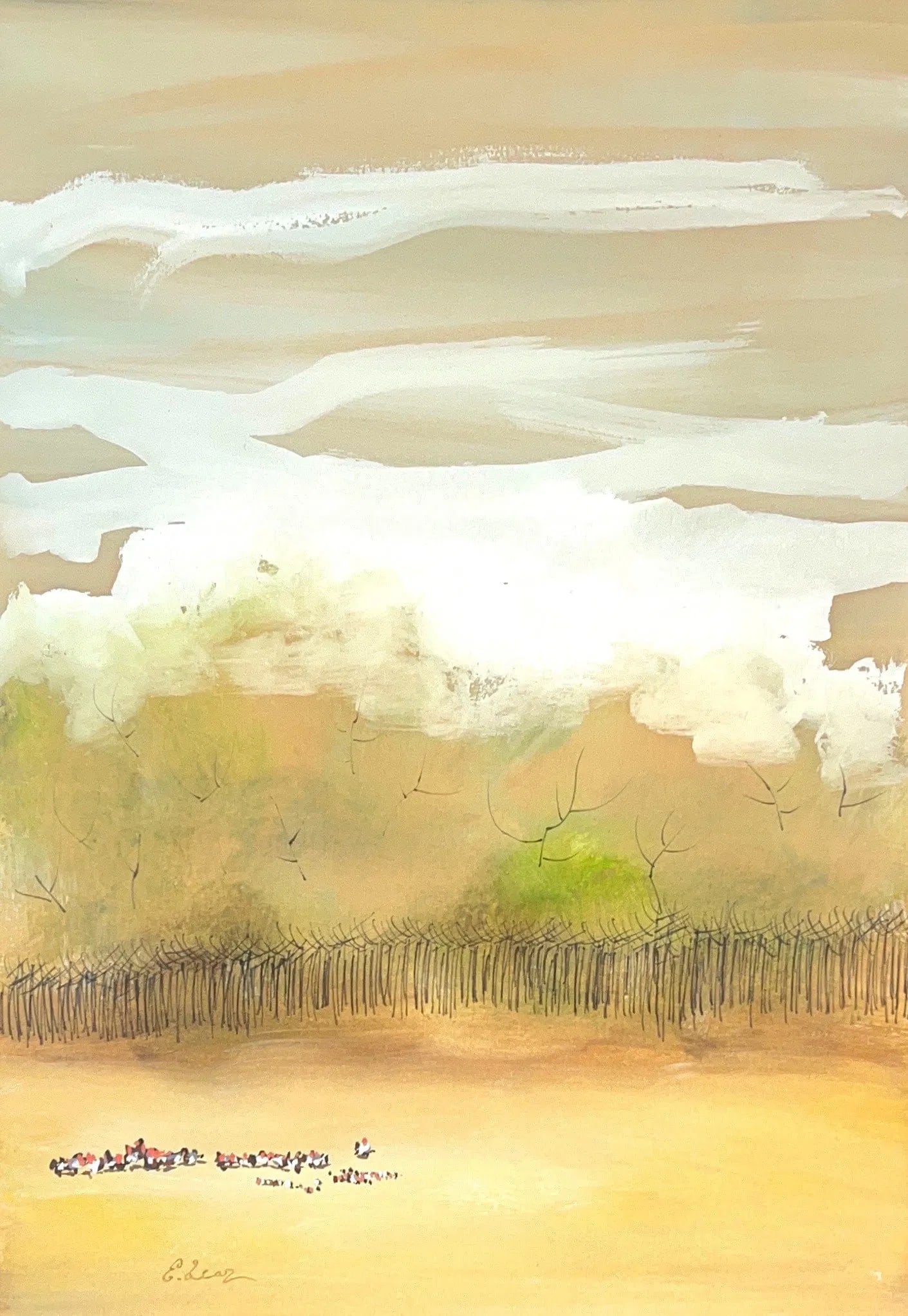 Edward Lear, Watercolor on Board, English Artist (1812 - 1888): Born: 1812 - Holloway, London. Died: 1888 - Sanremo, Liguria, Italy. Known for: Ornithology and travel book illustrations, landscape painting. Edward Lear (12 May 1812 - 29 January 1888) was an Englis