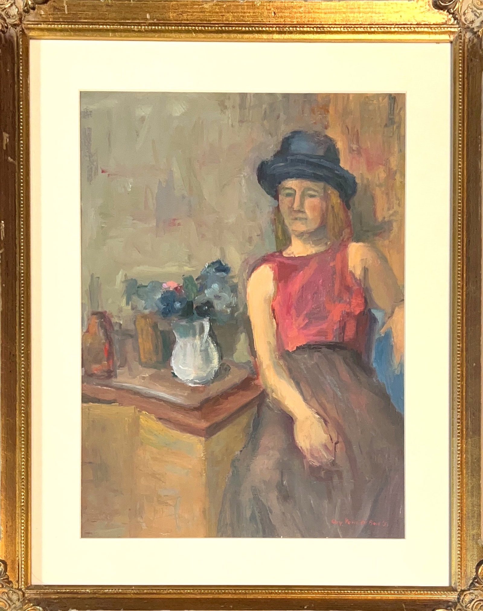 Guy Pene Du Bois, Oil on Paper, American Painter (1884 - 1958): Born: 1884 - Brooklyn, New York. Died: 1958 - Boston, Massachusetts. Known for: Figure, genre, carnival and interior painting. Name variants: Guy Pene DuBois. Known for satirical genre, especially of