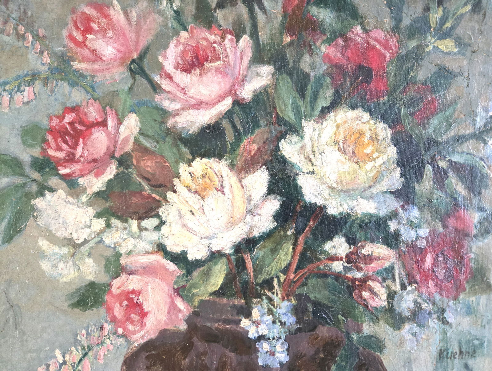 Max Kuehne, Oil on Canvas, German Painter (1880 - 1968): Born: 1880 - Halle, Germany. Died: 1968 - New York City. Known for: Town-landscape, still life, marine painting, sculpture, decorative screens, furniture, frames. Born in Halle, Germany in 1880, Max K