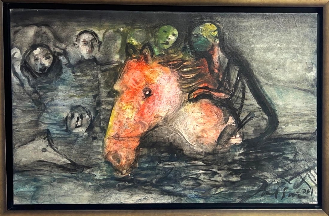 Nelson Dominguez, Mix-Media on Canvas, Cuban Painter (1947 - Ongoing) (1 of 5)