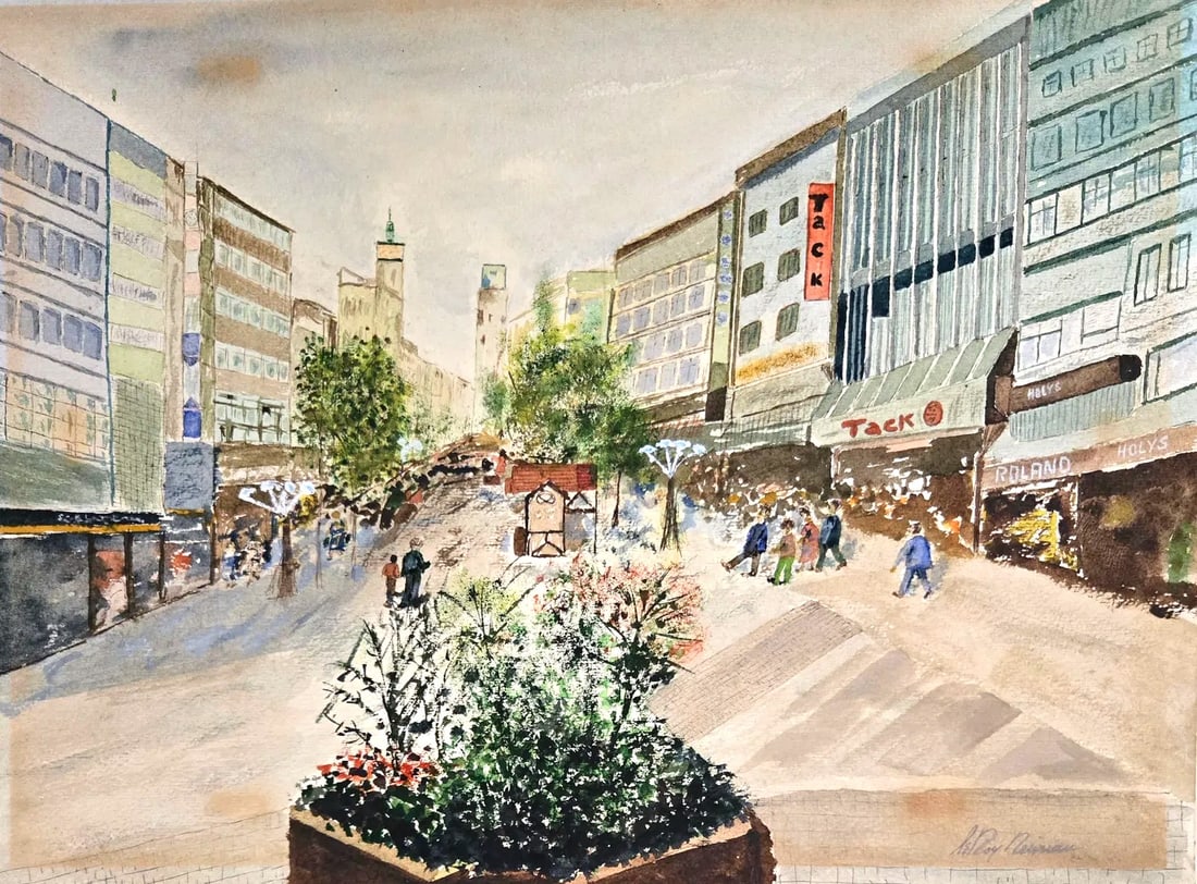 LeRoy Neiman, Mix media on Paper, American Painter (1921 - 2012): Born: 1921 - St. Paul, Minnesota. Died: 2012 - New York City. Known for: Athletic genre, sport figure and humor painting, illustration, teaching. LeRoy Neiman, whose brilliantly colored, impressionist