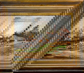 Paul Strisik, Oil on Board, American Painter (1918 - 1998): Born: 1918 - Brooklyn, New York. Died: 1998 - Rockport, Massachusetts. Known for: Landscape, marine and still-life painting. Born in Brooklyn, New York, Paul Strisik became a resident of Rockport, Mas