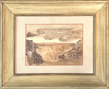 Carl Oscar Borg, Mix-Media on Paper, Swedish Painter (1879 - 1947): Born: 1879 - Dais-Grinstad, Sweden. Died: 1947 - Santa Barbara, California. Known for: Western, Indian genre, and landscape painting. Known for Southwest Indian portraits in various mediums