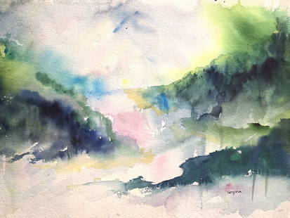 Antonio Corpora, Watercolor on Paper, Italian Painter (1909 - 2004): Born: 1909 - Tunis, Italy. Died: 2004 - Rome, Italy. Known for: Non objective and abstract painting, stage design. Antonio Corpora was born in Tunis on 15 August 1909. There he attended an art