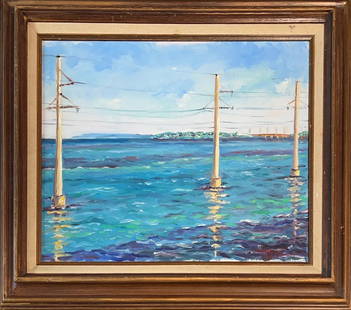 Contemporary Cuban Artist (Villarreal), Oil on Canvas (Ongoing): Contemporary Cuban Artist (Villarreal). Lives in United States of America currently. Has found fame painting seascapes, landscapes & country lines. Uses and array of dramatic yet vibrant colors. He