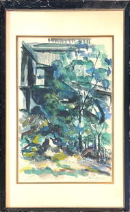 William Zorach, Watercolor on Paper, American Painter (1887 - 1966): Born: 1887 - Eurberg, Lithuania. Died: 1966 - Bath, Maine. Known for: Abstract sculpture, modernist landscape and figure painting. Name variants: William Finkelstein. Born in 1887 in Lithuania,