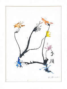 Wou-Ki Zao, Mix Media on Paper, Chinese Painter (1921 - 2013): Born: 1921 - Peking (Beijing), China. Died: 2013 - Nyon, Switzerland. Known for: Non objective and abstract landscape painting, sculpture. Name variants: Wouki Zao, Wu-Ki Zao, Wuji Zhao. Zao (Zhao)
