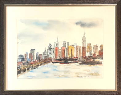 Reginald Marsh, Watercolor on Paper, French Painter (1898 - 1954): Born: 1898 - Paris, France. Died: 1954 - Dorset, Vermont. Known for: Illustration, urban realistic painting-figure and genre. Reginald Marsh was born in Paris, France in 1898, the child of artist pare