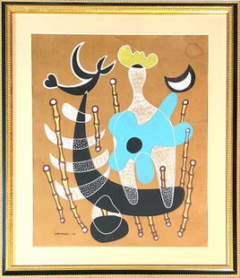 Mario Carreno, Temper on Paper, Cuban Painter (1913 - 1999): Born: 1913 - Havana, Cuba. Died: 1999 - Santiago, Chile. Known for: Abstract, modernist figure painting, illustration, murals. Name variants: Mario Carreno Morales. A modernist figurative Latin-Americ