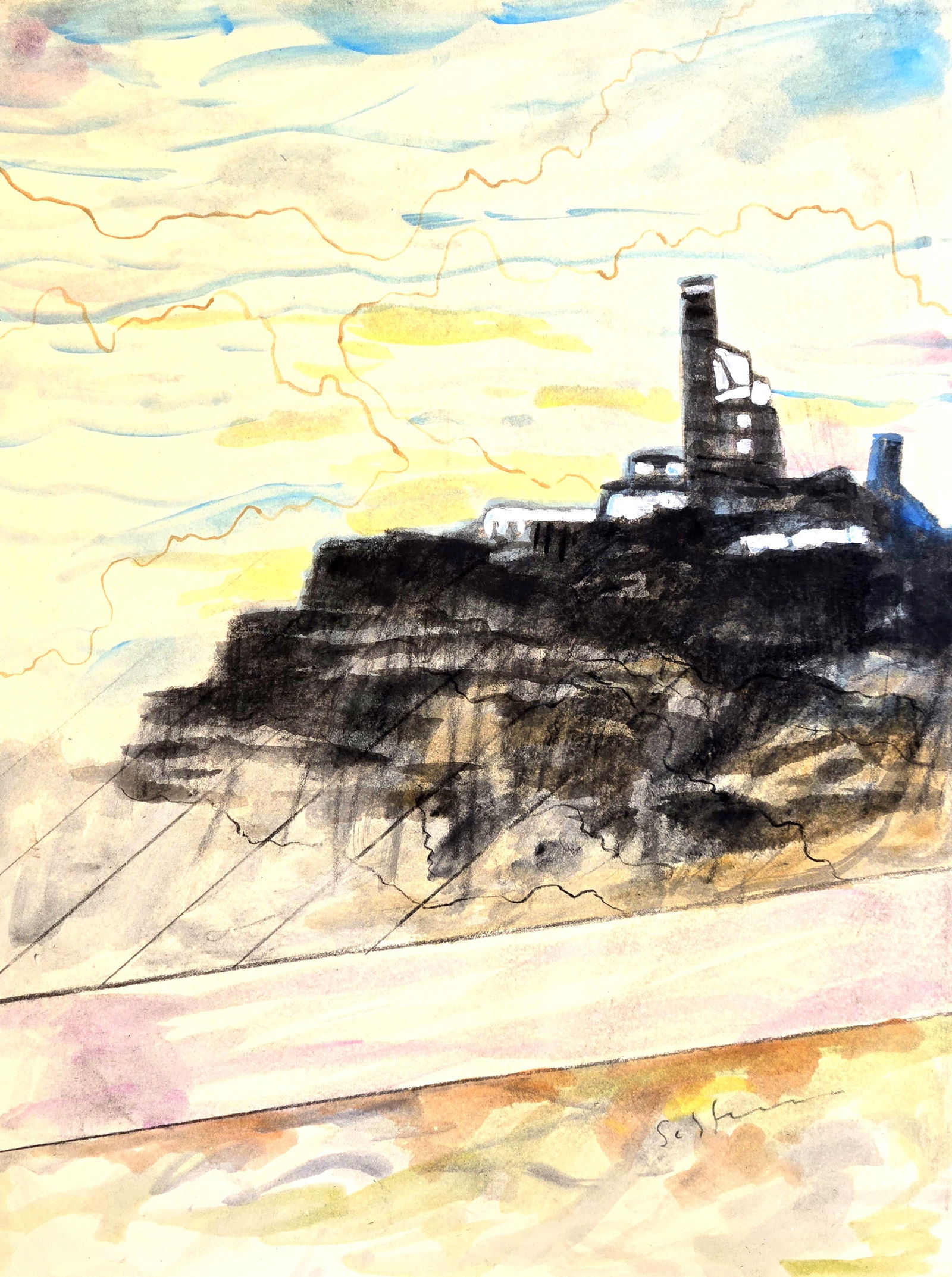 Mario Schifano, Mix-Media on Paper, Italian Painter (1934 - 1998) (1 of 7)