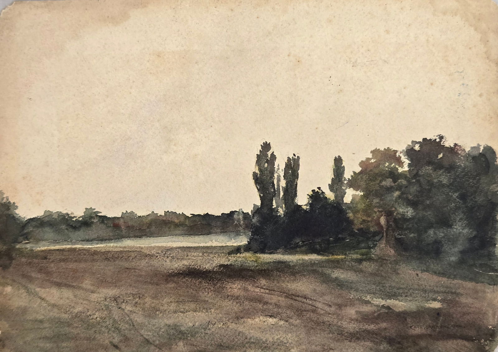 Charles Warren Eaton, Oil on Paper, American Painter (1857 - 1937): Born: 1857 - Albany, New York. Died: 1937 - Glen Ridge, New Jersey. Known for: Tonalist landscape painting-trees. Born in Albany, New York, Charles Eaton became a Tonalist landscape painter much influ