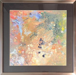 Sam Gilliam Jr, Acrylic/Mix-Media on Card Board, American (1933 - 2022): Born: 1933 - Tupelo, Mississippi. Died: 2022 - District of Columbia. Known for: Abstract color field and drape painting, collage, graphics. Abstract Color Field* painter Sam Gilliam was born in Tupelo