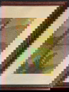 Theodoros S Stamos, Mix-Media and Collage on Card Board, American (1922 - 1997): Born: 1922 - Manhattan, New York. Died: 1997 - Yiannia, Greece. Known for: Abstract expressionist painting, biomorph, geometric, surrealism. Stamos was born in Manhattan to Greek immigrant parents and
