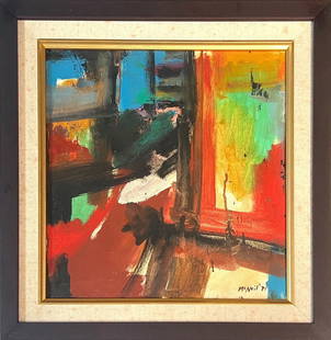 George McNeil, Oil on Hard Board, American (1908 - 1995): Born: 1908 - New York City. Died: 1995 - Brooklyn, New York. Known for: Figurative expression, graphics. George McNeil was born on February 22,1908 in New York City. He studied at the Pratt