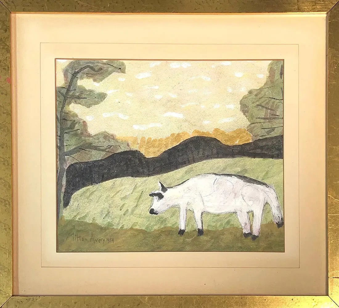 Milton Avery, Watercolor/Acrylic/Mix-Media on Paper, American Painter(1885 - 1965): Born: 1885 - Altmar, New York. Died: 1965 - New York City. Known for: Abstract sea-landscape and nude figure painting. Known as a colorist focused on serene mood, harmony, and rounded shapes, Milton A